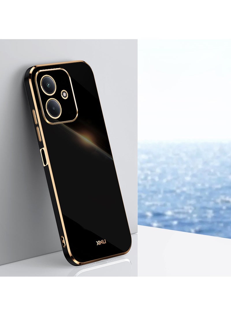 SanHu for Redmi 13C 5G Case, Plating Soft Back Cover, Raised Full Camera Protection, Slim Thin TPU Mobile Phone Case for Redmi 13C 5G, Black - Image 1