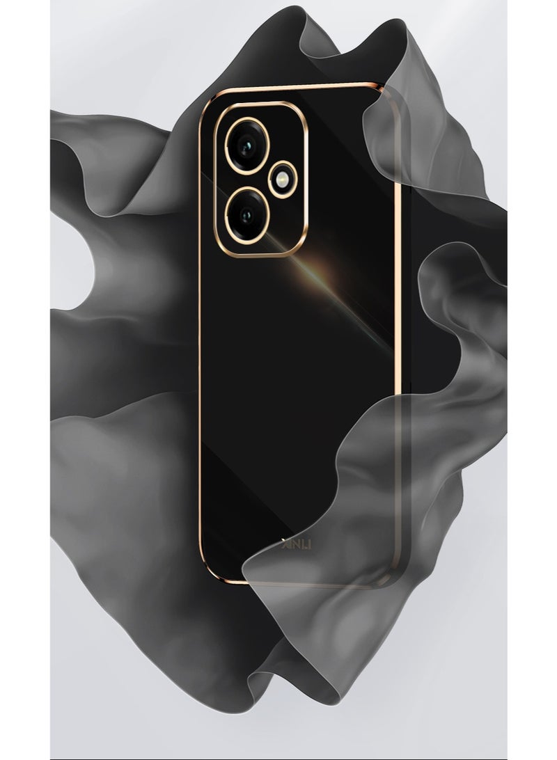 SanHu for Redmi 13C 5G Case, Plating Soft Back Cover, Raised Full Camera Protection, Slim Thin TPU Mobile Phone Case for Redmi 13C 5G, Black - Image 2
