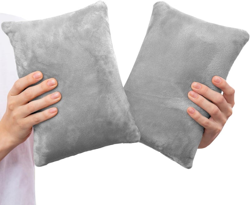 1 MIDDLE ONE 2 Pack Small Pillow, Memory Foam Mini Pillow 11 X 7 Inches for Travel, Sleeping, Nap and Neck, Knee, Lumbar Support, Tiny Pillow Cushion for Pet, Dogs (Grey) - Image 1