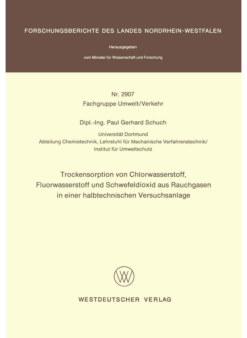 Trockensorption von Chlorwasserstoff, Fluorwasserstoff und Schwefeldioxid aus Rauchgasen in einer halbtechnischen Versuchsanlage 