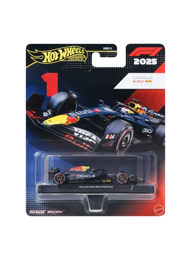 Hot Wheels Red Bull Max Verstappen #1, 1:64 Scale Premium Die-Cast Formula 1® Collectible Toy Race Car with Real Riders Tires & Metal/Metal Body & Chassis - Image 1