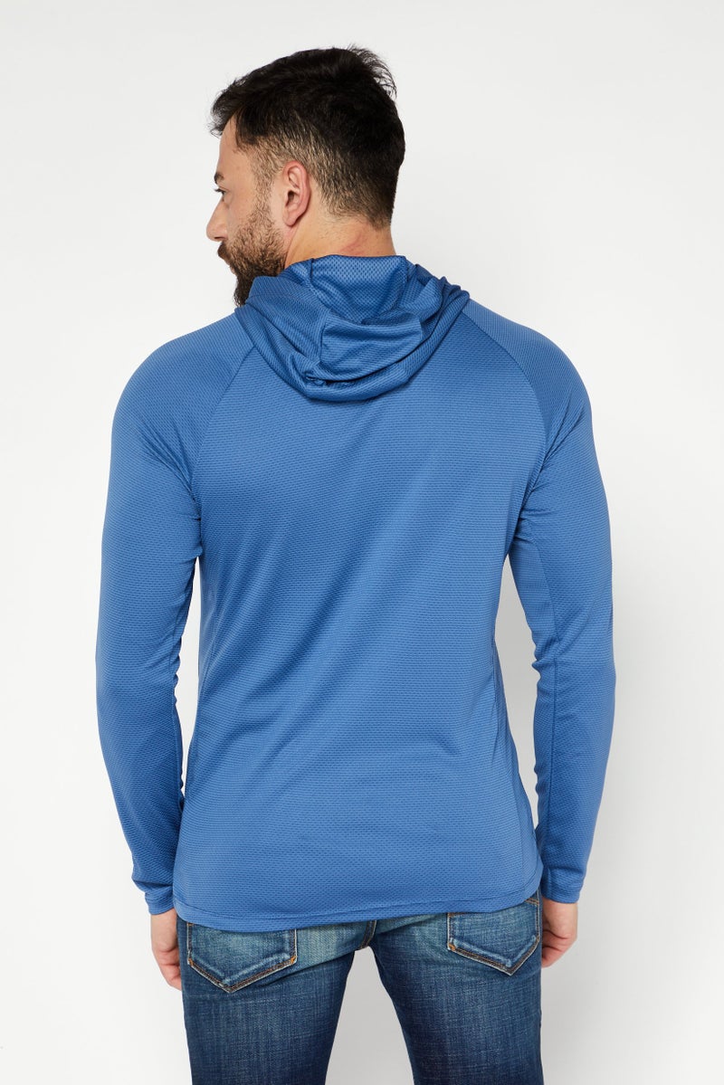 Alive Men Sportswear Fit Long Sleeve Outdoor Hoodie, Blue - Image 2