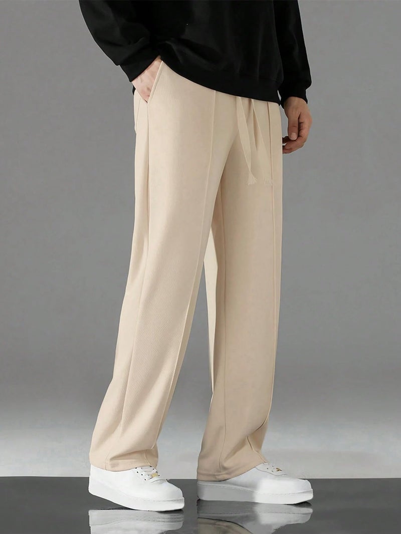 KAJARU Casual Straight Leg Trousers for Men, Drawstring Waist (in, Alpha, 2XL, OFFWHITE) - Image 5