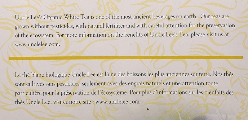 Uncle Lee's Tea Organic White Tea 100 Bags - Image 4