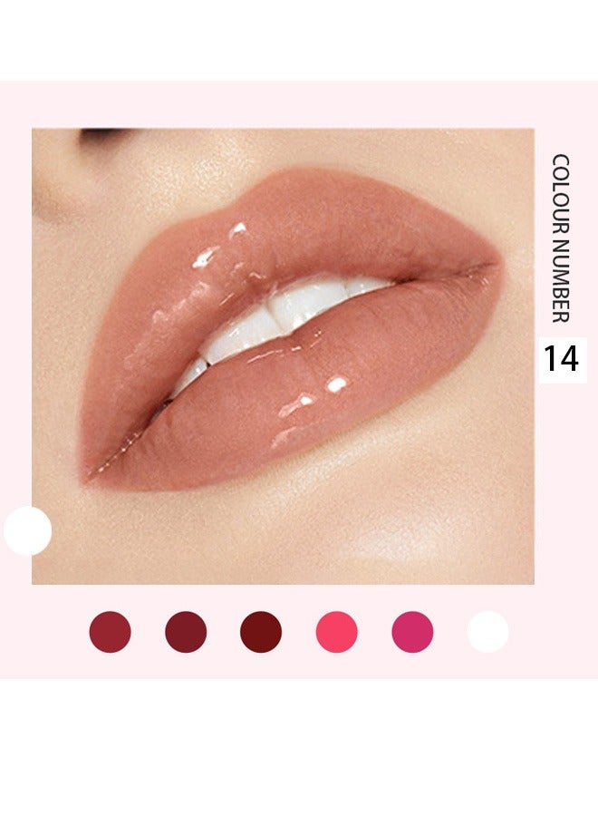بوداير طبقة ملمع شفاه شفافة تعكس ملمع الشفاه، ملمع شفاه ممتلئ، لامع، مرطب، مقاوم للماء، تأثير مكياج طويل الأمد (#14 ملمع شفاه شفاف) - Image 3