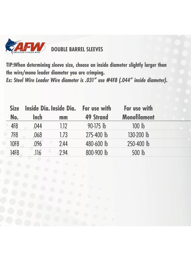 American Fishing Wire AFW Double Barrel Crimp Sleeves, Size #10F8/.096", Black, 50 pc - Image 5
