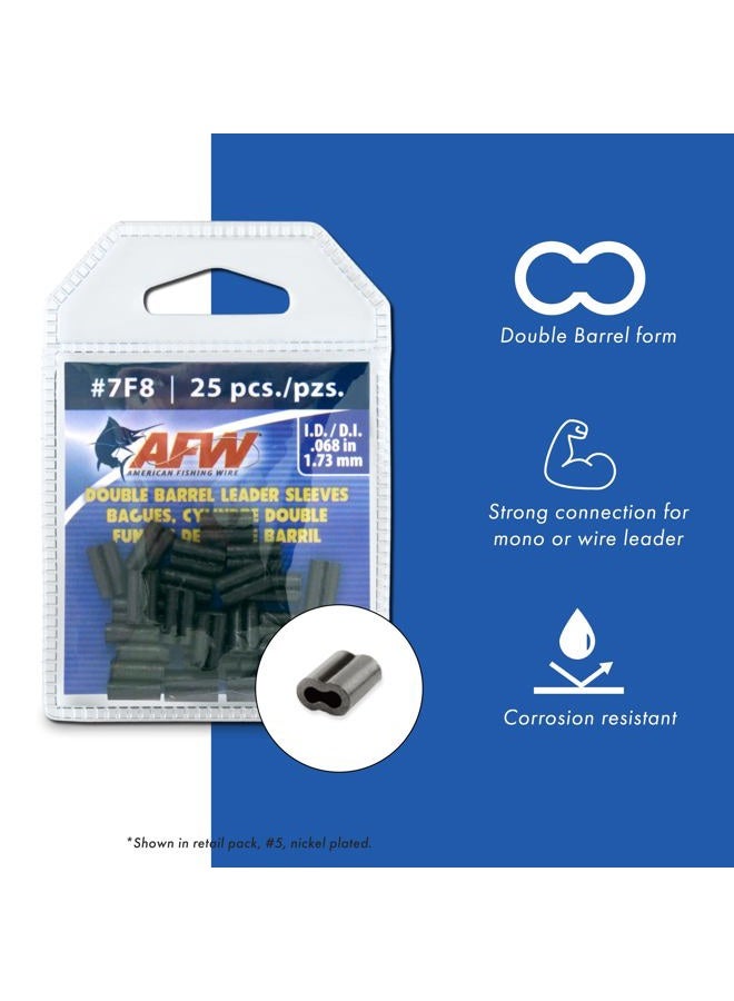American Fishing Wire AFW Double Barrel Crimp Sleeves, Size #10F8/.096", Black, 50 pc - Image 3