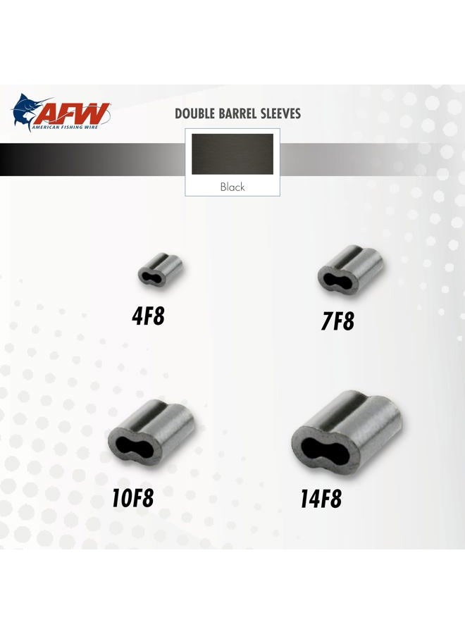 American Fishing Wire AFW Double Barrel Crimp Sleeves, Size #10F8/.096", Black, 50 pc - Image 4