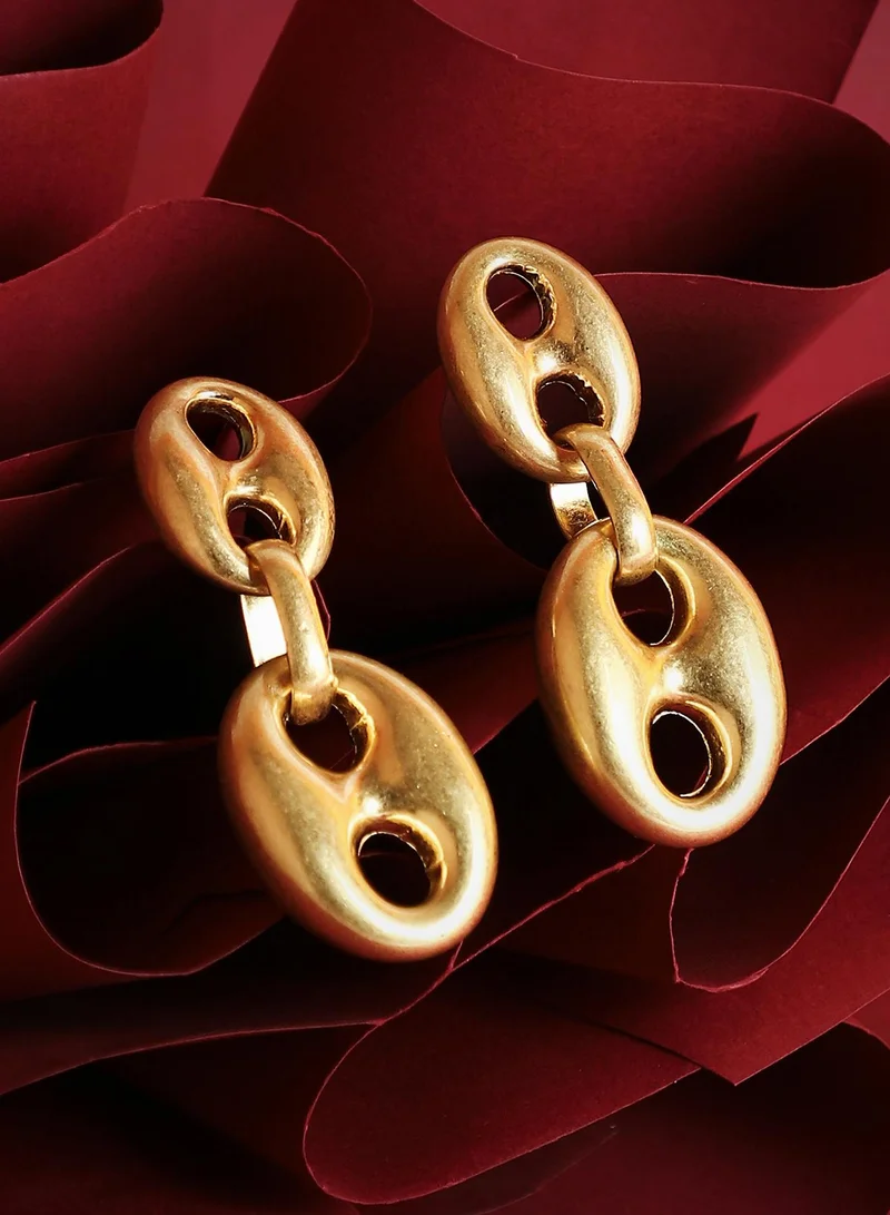 SOHI Women's Contemporary The Dented-Bolt Drop Earrings