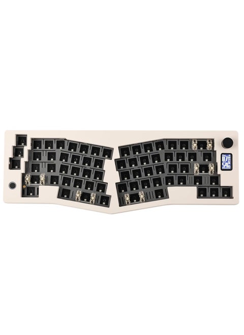 CIDOO ABM066 Barebones Kit, Alice-layout VIA-programmable Hot Swappable Bluetooth/2.4Ghz/Type-C Connectivities, with TFT-LCD Screen and Rotary Knob, Hot Swappable, NKRO, RGB Backlight, for Win/Mac