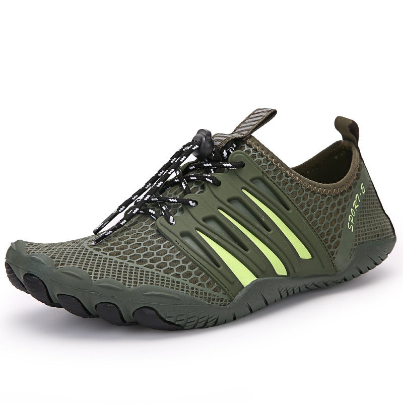 Generic Outdoor Tracing Shoes Wading Beach Shoes Barefoot Diving Water Ski Shoes Swimming Fitness Cycling Climbing Five Finger Shoes A092 Army Green