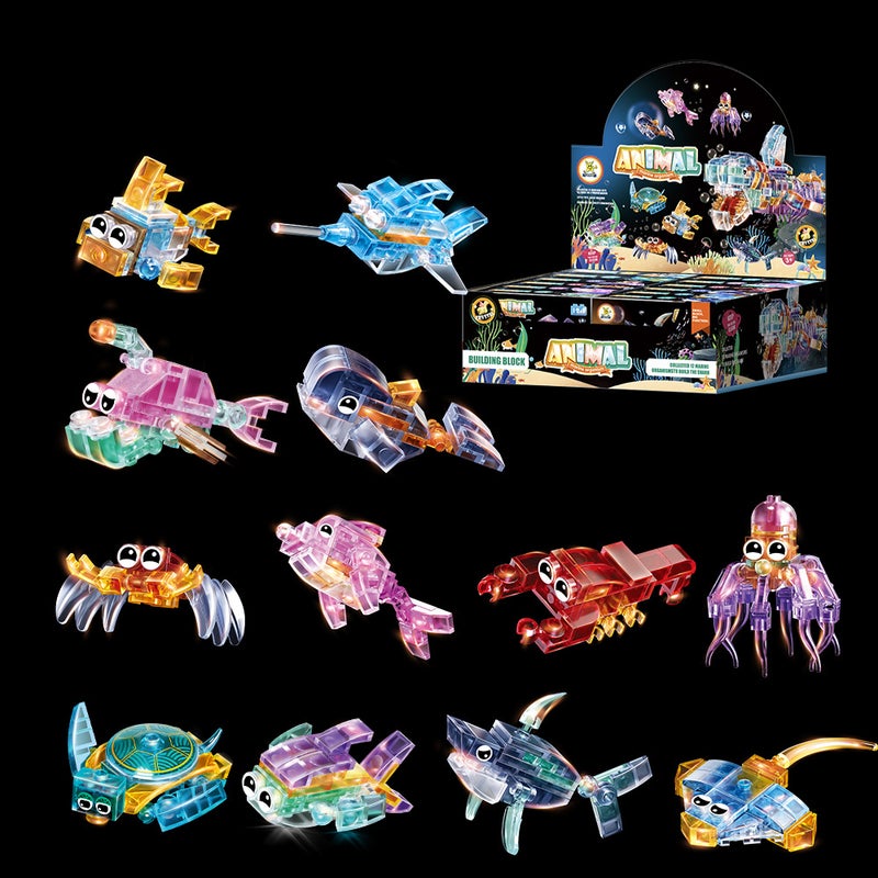 Small Particle Domestic Building Blocks Transparent Marine Life Toys Compatible With Lego Educational Assembled Children'S Gift - Image 3