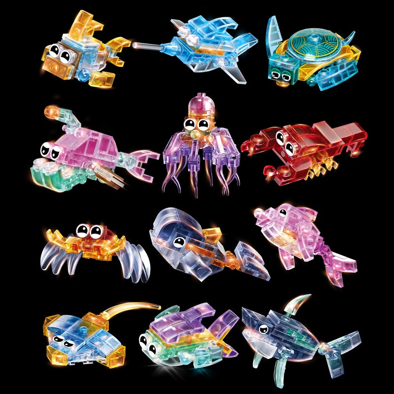 Small Particle Domestic Building Blocks Transparent Marine Life Toys Compatible With Lego Educational Assembled Children'S Gift - Image 2