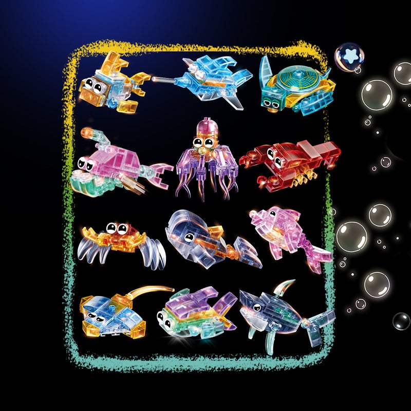 Small Particle Domestic Building Blocks Transparent Marine Life Toys Compatible With Lego Educational Assembled Children'S Gift - Image 4