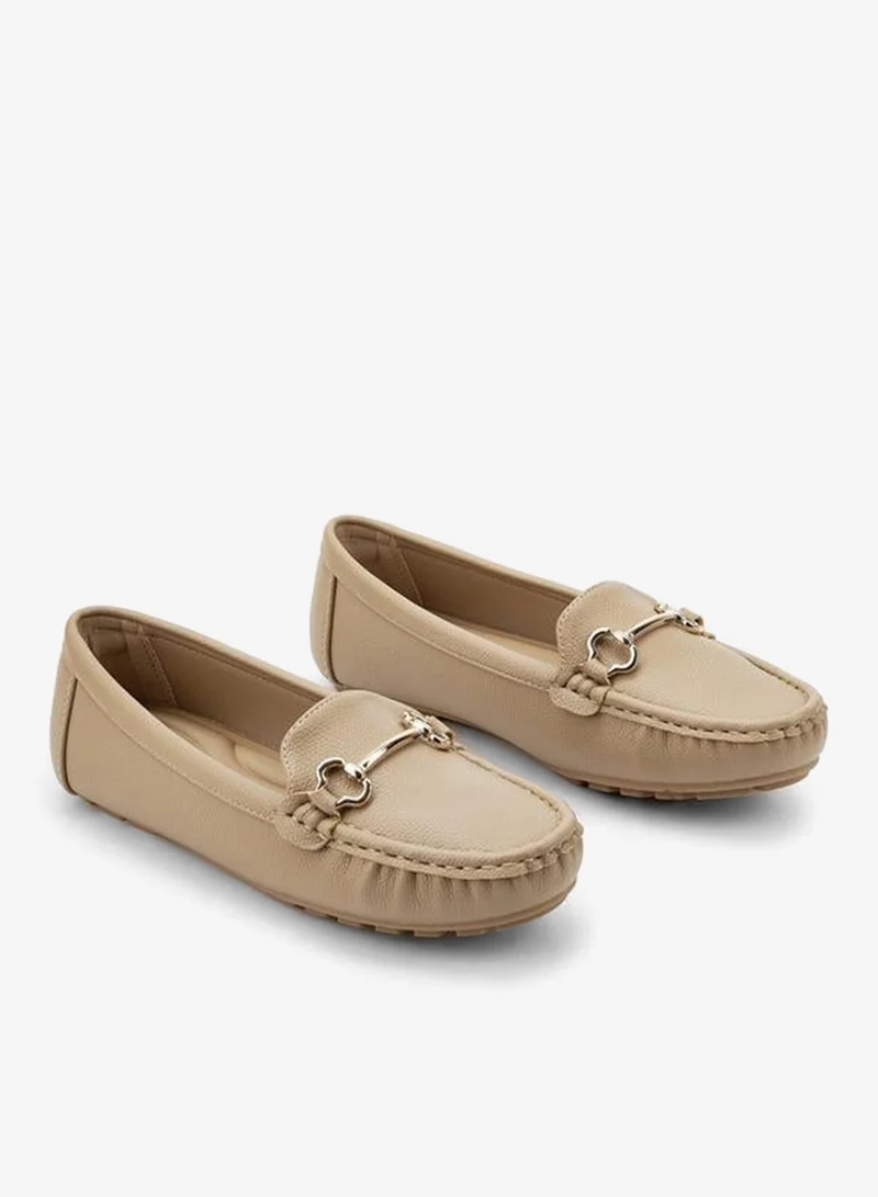Le Confort TAUPE Loafer With Mettalic Trim for Women | Best Price UAE