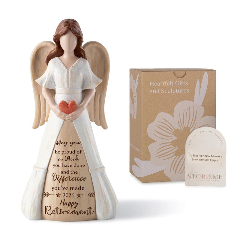 Storieme Retirement Gift for Woman 2026: Handcrafted Angel Figurine for Retiring Coworker Teacher Nurse - Retired Keepsake for Retirement Party Decorations - Image 1