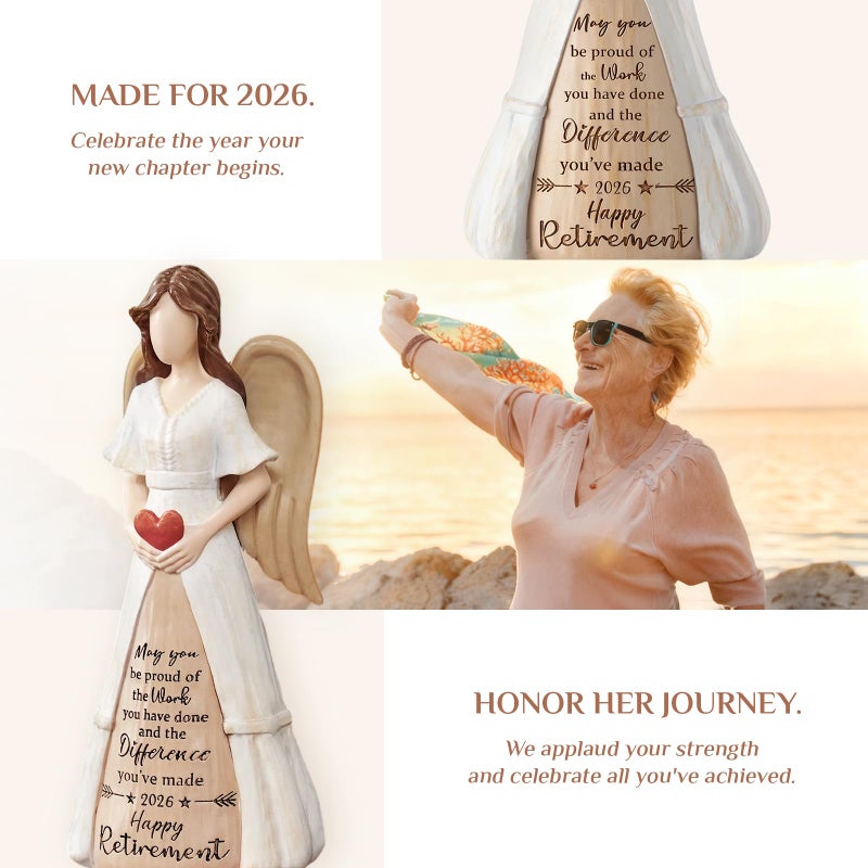 Storieme Retirement Gift for Woman 2026: Handcrafted Angel Figurine for Retiring Coworker Teacher Nurse - Retired Keepsake for Retirement Party Decorations - Image 4