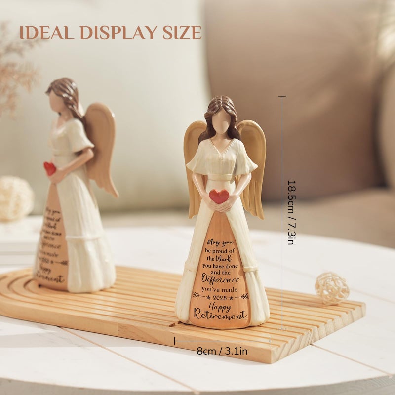 Storieme Retirement Gift for Woman 2026: Handcrafted Angel Figurine for Retiring Coworker Teacher Nurse - Retired Keepsake for Retirement Party Decorations - Image 2