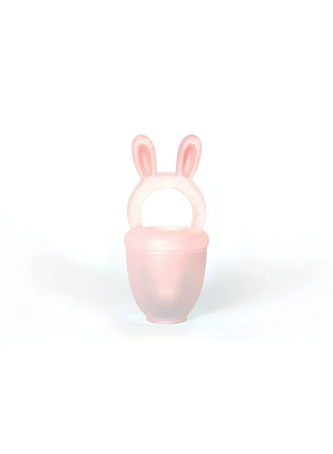 mommys BLISS مغذي الفواكه على شكل أرنب من موميز بليس - وردي، أداة تغذية للأطفال من السيليكون الناعم، آمنة وممتعة للتسنين - Image 2