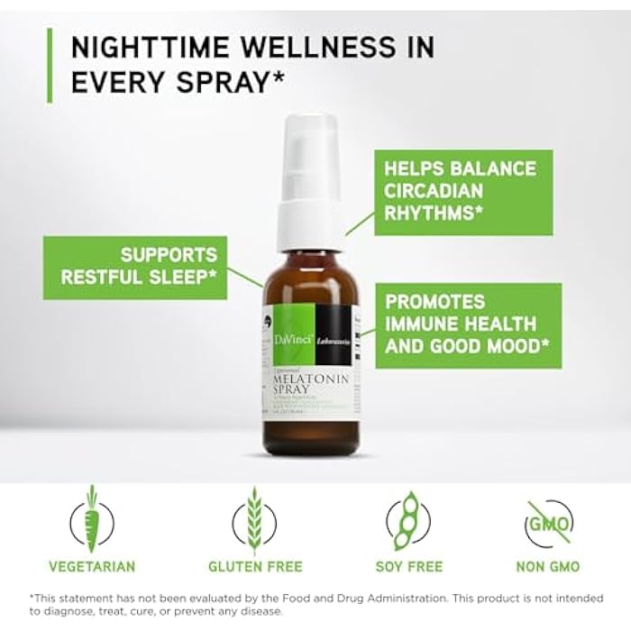 DAVINCI Labs Liposomal Melatonin Spray - Sleep Support Supplement - Bedtime Spray with 3mg Melatonin Per Serving - Fast-Acting Formula - Supports Restful Sleep - 30 mL - Image 3