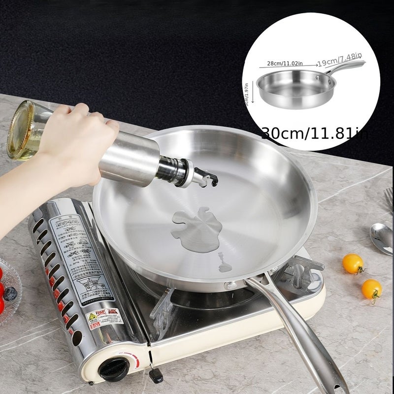11.81 Inch Stainless Steel Skillet Induction Cookware for Kitchen Home - Image 3