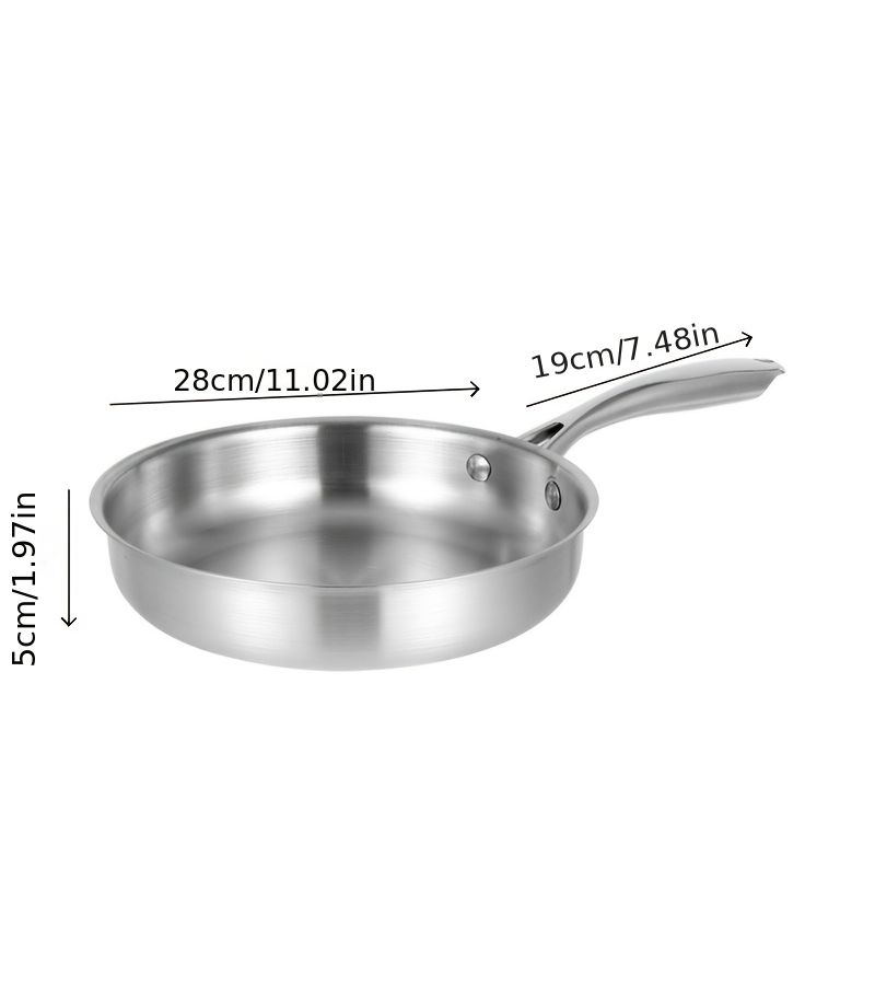 11.81 Inch Stainless Steel Skillet Induction Cookware for Kitchen Home - Image 4