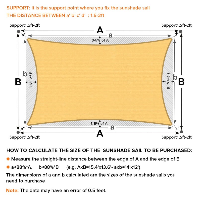 Artpuch Sun Shade Sail, 16'X20' Sand Rectangular, Curved Edged Commercial Grade 185GSM Permeable Outdoor Shade Cloth for Deck, Backyard, Patio (Custom Sizes Made) - Image 5