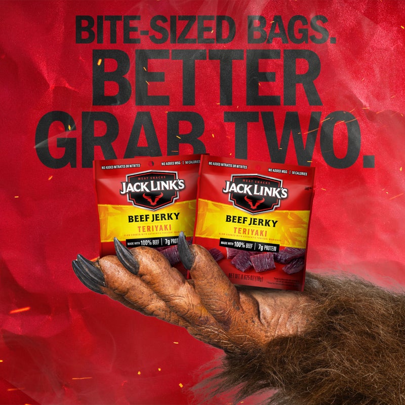 Jack Link's Beef Jerky, Teriyaki, Multipack Bags - Flavorful Meat Snacks for Lunches, Ready to Eat Protein Snacks, Individual Packs - 7g of Protein, Made with 100% Beef - 0.625 oz (Pack of 5) - Image 5