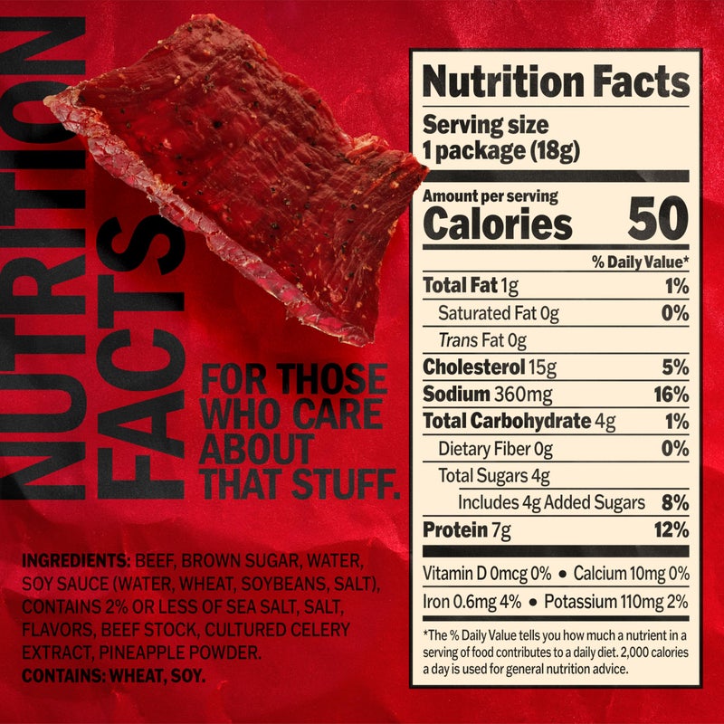 Jack Link's Beef Jerky, Teriyaki, Multipack Bags - Flavorful Meat Snacks for Lunches, Ready to Eat Protein Snacks, Individual Packs - 7g of Protein, Made with 100% Beef - 0.625 oz (Pack of 5) - Image 2