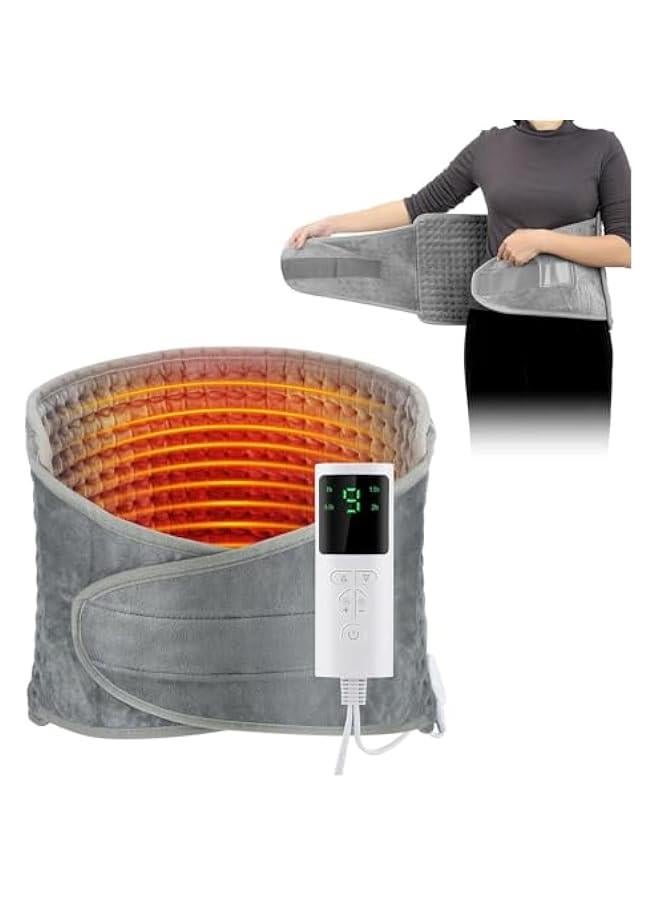 HOOKOR Electric Heating Pad, Waist Heated Pad with LCD Controller, 9 Heating Levels, 4 Gears Timing, Soft Touch, Fast Heating & Machine Washable, Great for Neck,Shoulder,Back Body-12x50 - Image 1