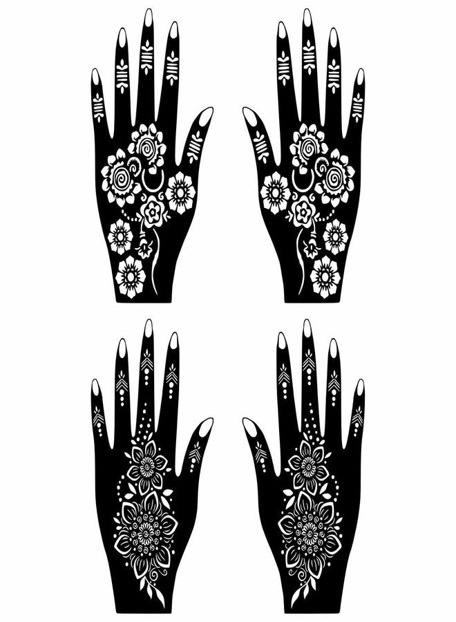 Komstec Hand & Leg Henna Design Combo Stencil for Every Woman for Girls and Women Palm, and Finger Design Sticker Pack of 2 - Image 2