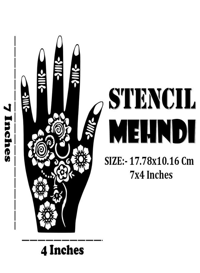 Komstec Hand & Leg Henna Design Combo Stencil for Every Woman for Girls and Women Palm, and Finger Design Sticker Pack of 2 - Image 3