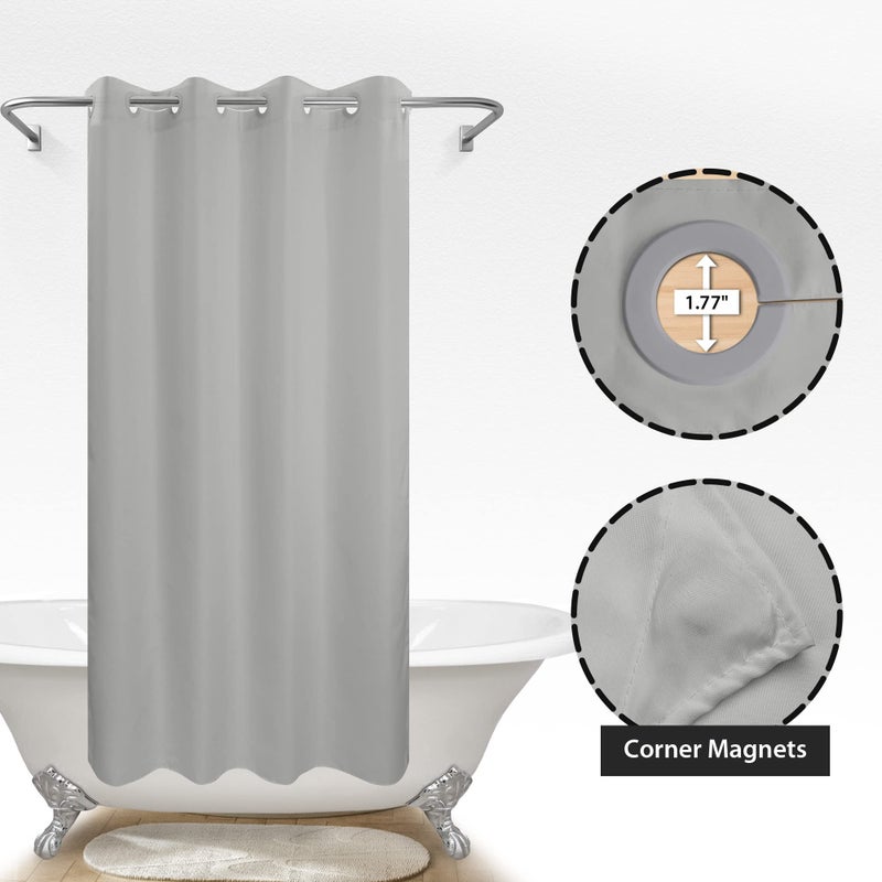 River Dream Stall Size No Hook Grey Fabric Shower Curtain or Liner Soft Microfiber - 54 "" x 78 "" Shower Stall Curtain Hotel Grade  Waterproof & Machine Washable  Gray  54x80 - Image 4