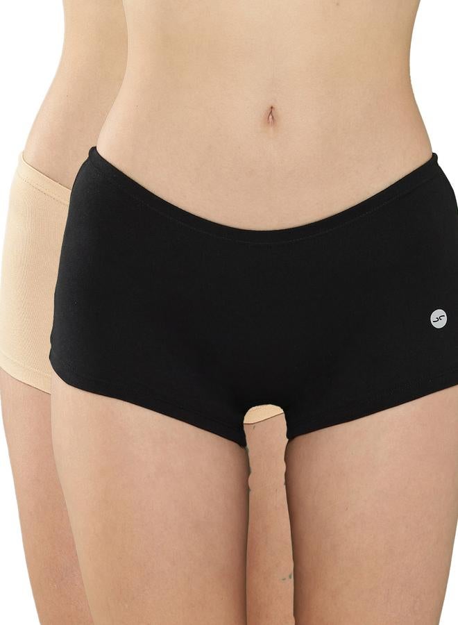 Leading Lady Pack of 2  - Solid Cotton Boyshorts - Image 1