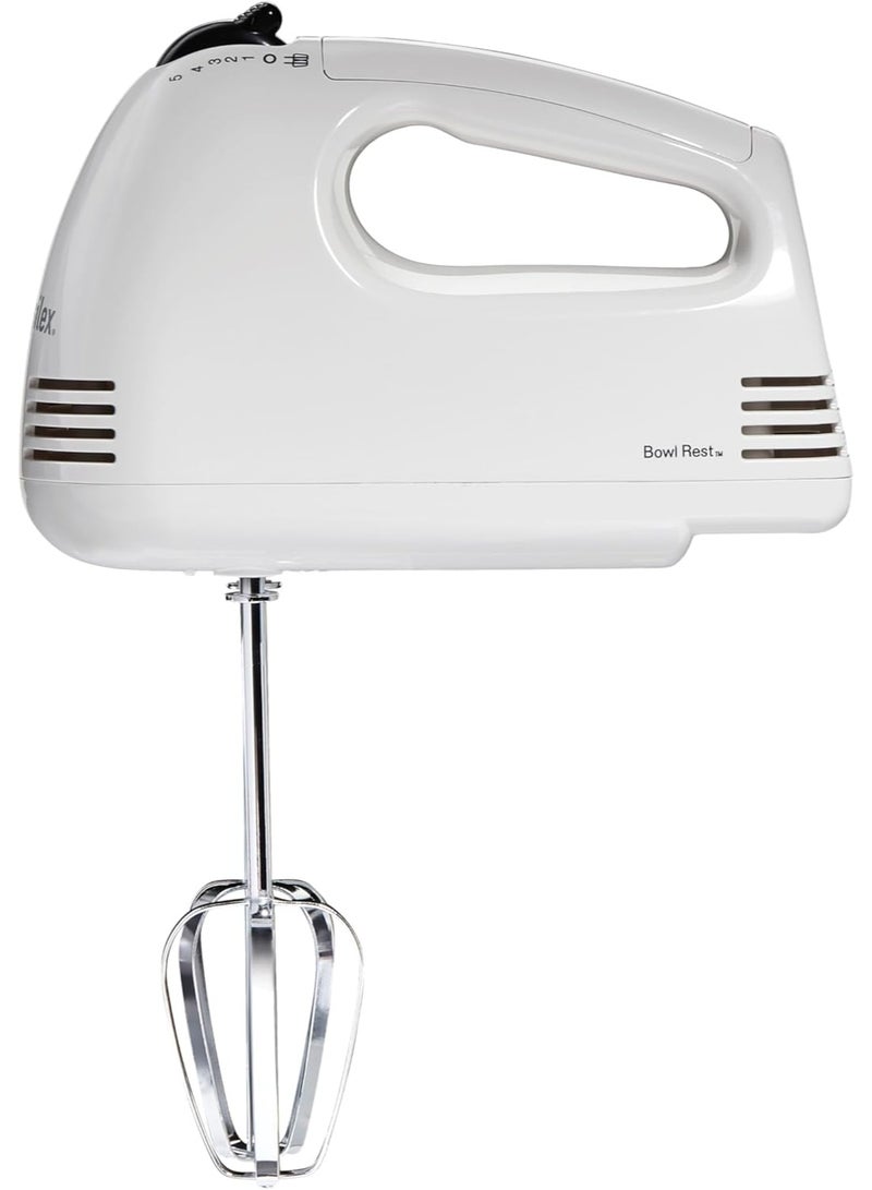 Proctor Silex Proctor Silex Easy Mix 5-Speed Electric Hand Mixer with Bowl Rest, Compact and Lightweight, 100 Watts of Peak Power, White (62515PS)  - Image 1