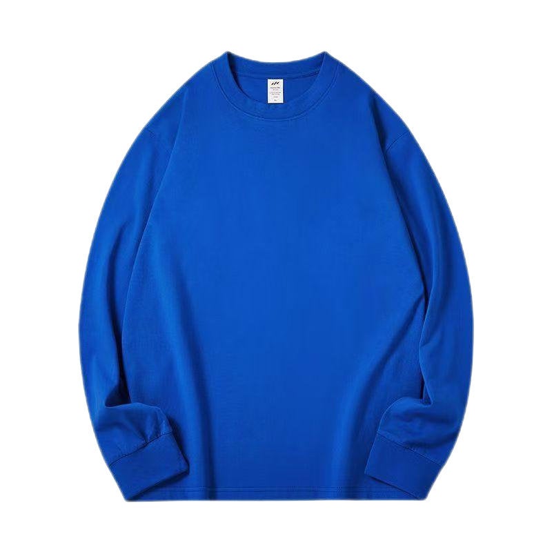 400G heavyweight Xinjiang cotton white pure cotton long-sleeved T-shirt for men and women, autumn and winter inner wear loose casual base shirt - Image 3