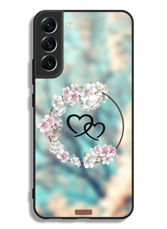 Tolwak Samsung Galaxy S22 Plus 5G Protective Case Cover Hearts In Ring Art - Image 3