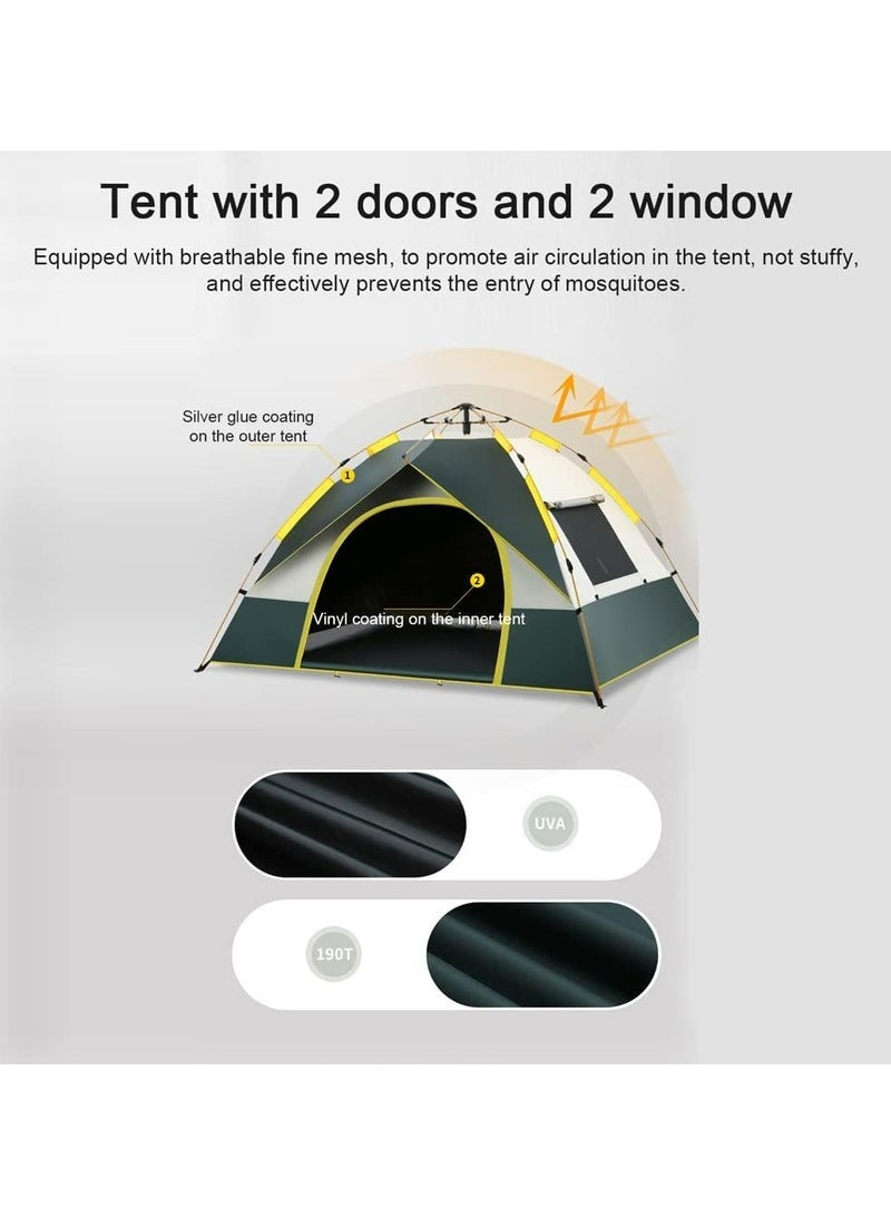 Oasisgalore Tent Outdoor Automatic Quick-Opening Camping Tent Rainproof Multi-person Camping with Two Doors and Two Windows  - Image 5