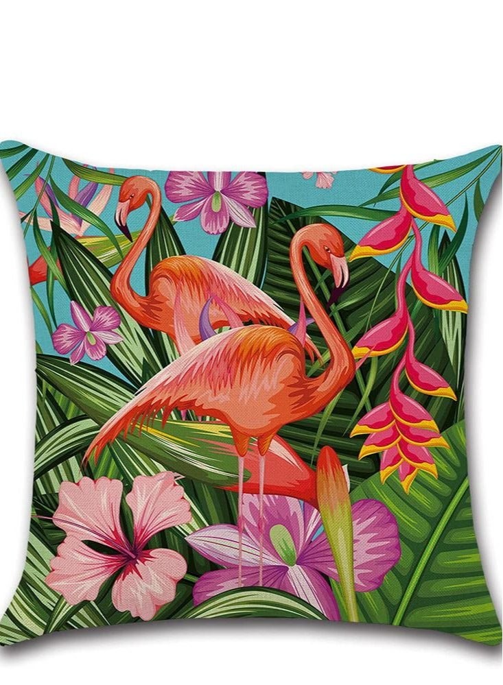 كابتن تيك مجموعة أغطية الوسائد ، أوراق خضراء مقاومة للماء في الهواء الطلق مكونة من 4 أغطية وسادات مربعة من الكتان للنباتات الاستوائية ، KASTWAVE مناسبة لأريكة الحديقة ، والتراس ، وغطاء وسادة ديكور سرير المقعد - Image 5