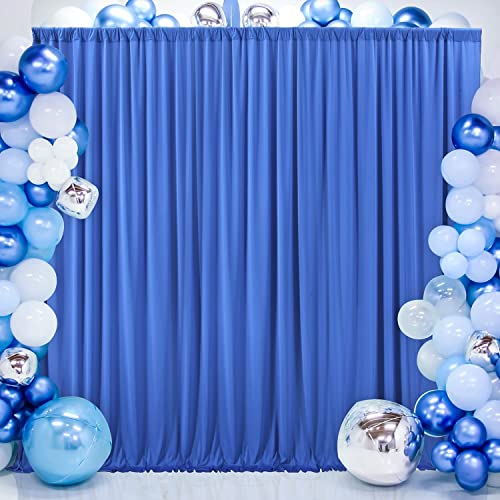 Boltove® Blue Wrinkle Free Decoration Backdrop Curtain Drapes Blue Backdrop Panels Background for Photography Wedding Parties Birthday Anniversary Function | Set of 2 | - Image 2
