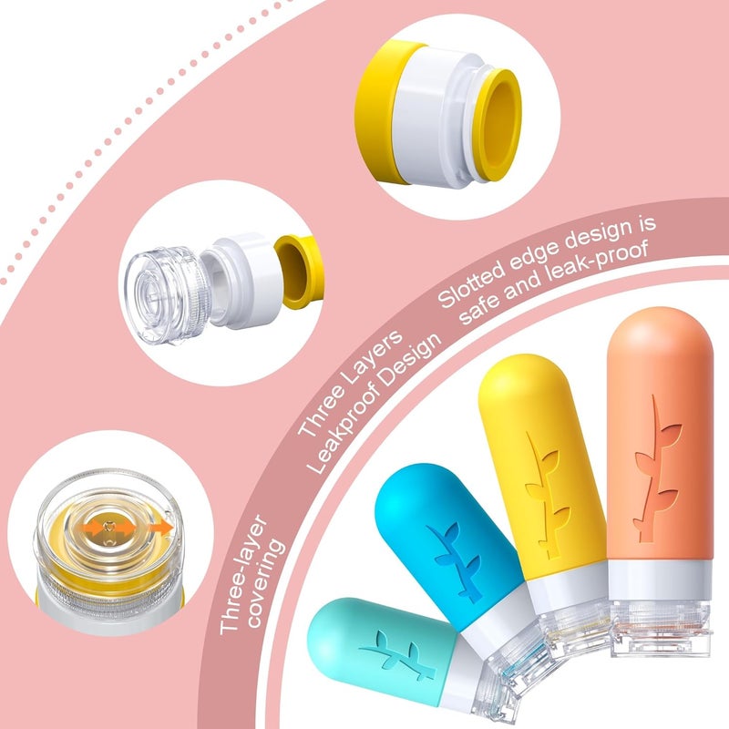 Eworld مجموعة زجاجات السفر 16 قطعة لمنتجات العناية الشخصية - حاويات سيليكون مقاومة للتسرب بحجم TSA مع حقيبة مقاومة للماء - Image 2