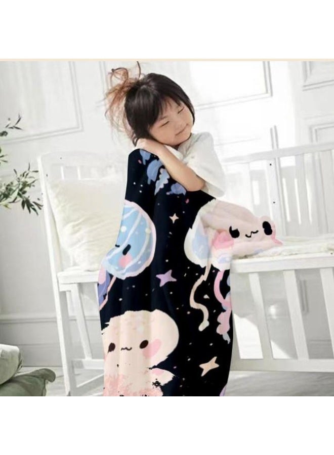 عام بطانية رقيقة من الفانيلا الكرتونية للأطفال والرضع (دافئة ومريحة، ومناسبة للنوم والألعاب) 70 سم * 100 سم