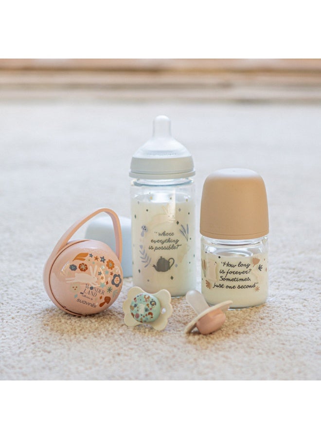 SUAVINEX Glass Baby Feeding Bottle with Slow-Flow Physiological Nipple Teat, Mimics Natural Breastfeeding Experience, +0 Months 120ml - Blue - Image 4