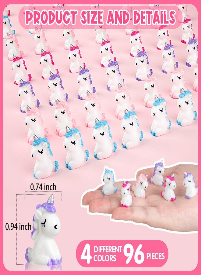 LHSYFBZ 96Pcs Mini Resin Unicorn, Miniature Unicorn Figurines, Mini Resin Animals to Hide for Garden Landscape Aquarium Dollhouse Birthday Party Room Crafts Decor - Image 4