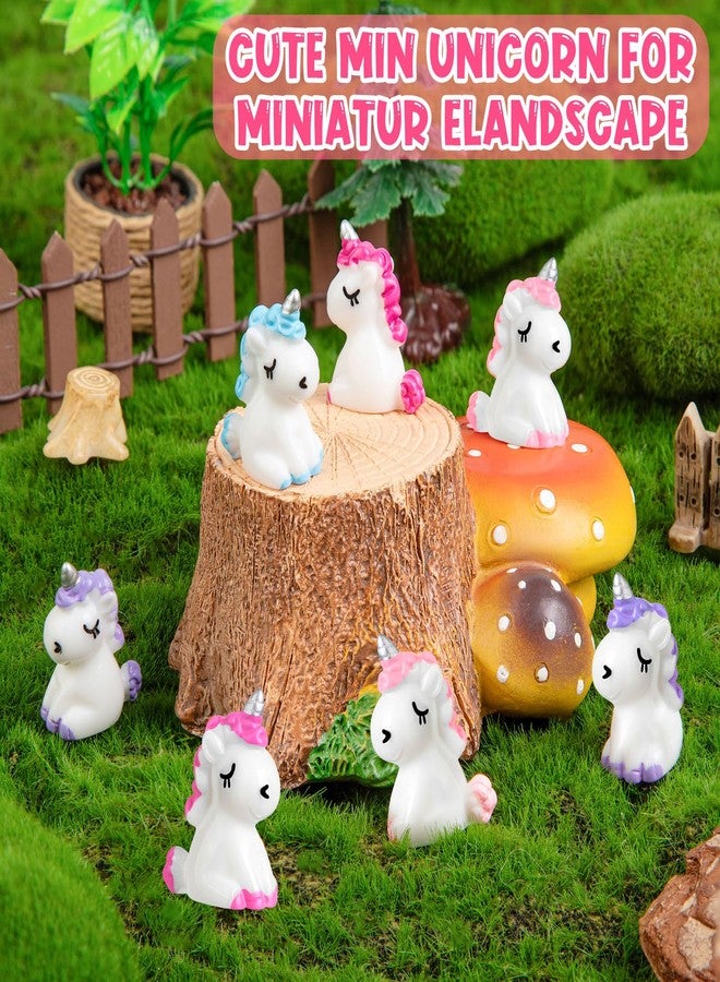 LHSYFBZ 96Pcs Mini Resin Unicorn, Miniature Unicorn Figurines, Mini Resin Animals to Hide for Garden Landscape Aquarium Dollhouse Birthday Party Room Crafts Decor - Image 3