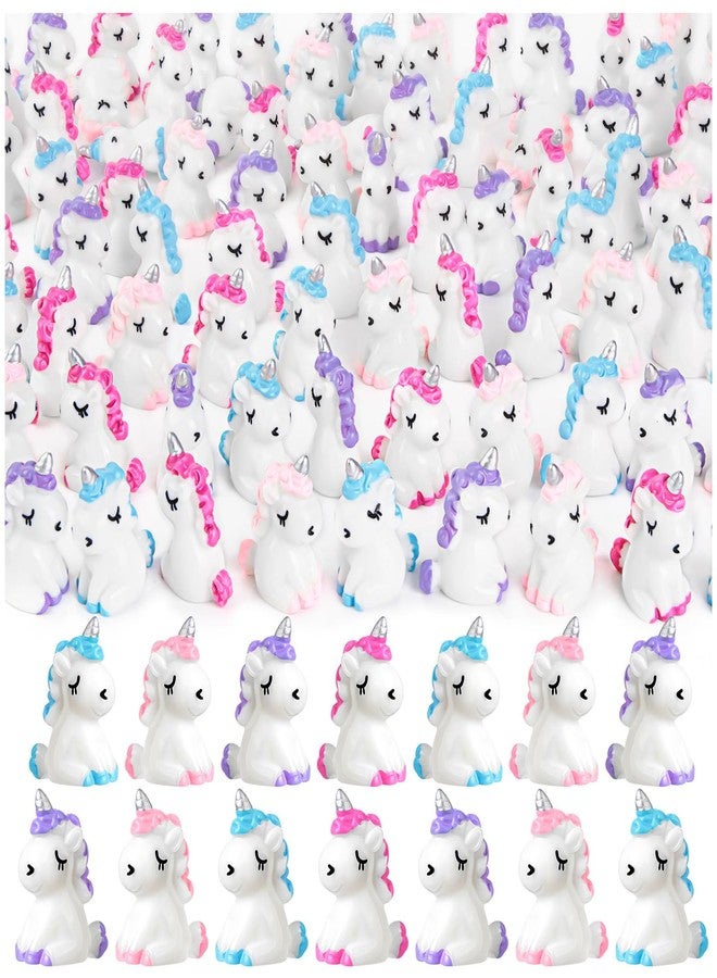 LHSYFBZ 96Pcs Mini Resin Unicorn, Miniature Unicorn Figurines, Mini Resin Animals to Hide for Garden Landscape Aquarium Dollhouse Birthday Party Room Crafts Decor - Image 1