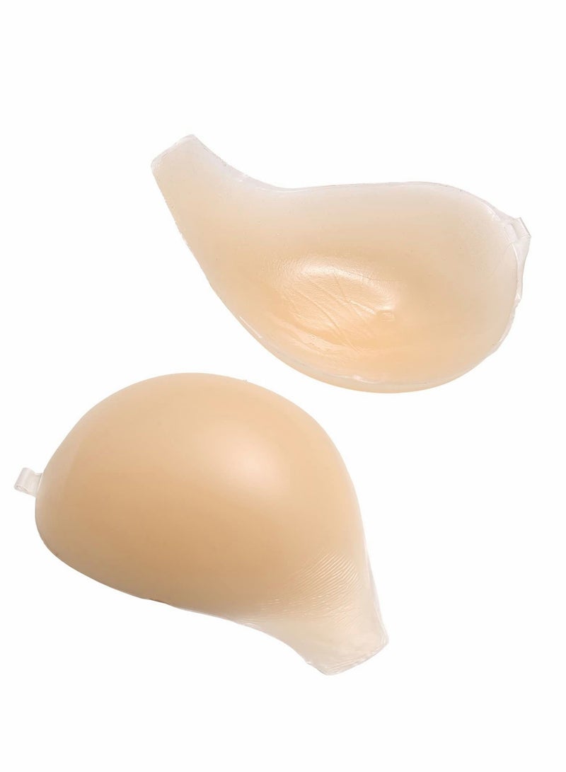 NIBEMINENT Adhesive Silicone Lift Bra Reusable Stick Invisible Nipple Covers Strapless Backless Deep V for Women 2 PCS - Image 1