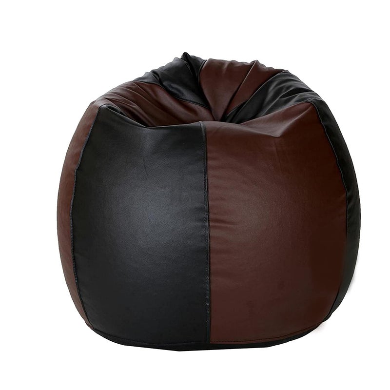 Generic LEXAVI Brand Prefilled Beanbag with Footstool with Beans XXXL Tan Black  - Image 4