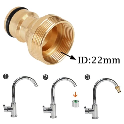Joywayus Faucet Quick Connect to Garden Hose 22mm Female x 24mm Male Thread to 34 GHT Male Thread Snap Adapter for Bathroom Kitchen Indoor Sink Faucet 2 Set - Image 3