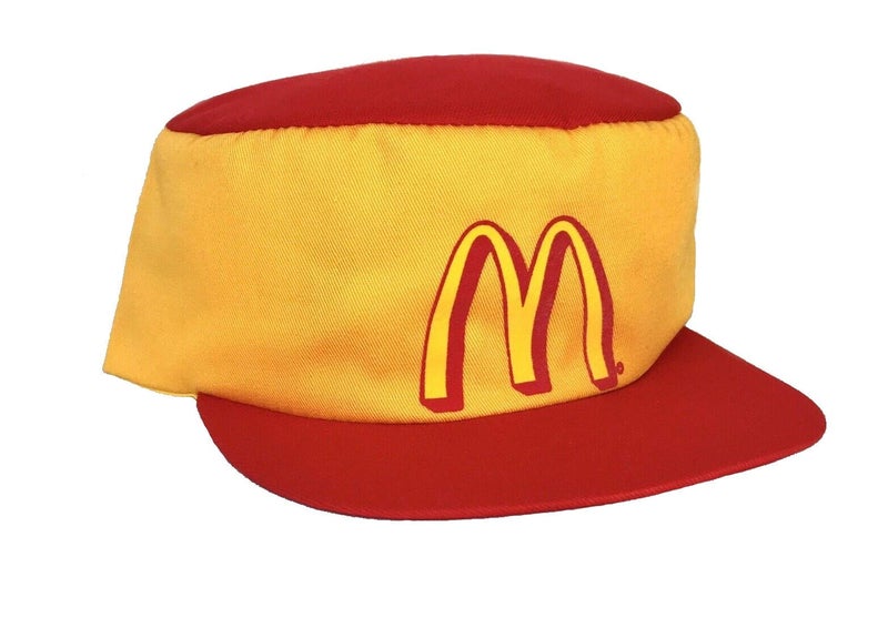 McDonald's قبعة ماكدونالدز فينتاج 1990s الزي الرسمي للموظفين أصفر، أحمر - Image 4